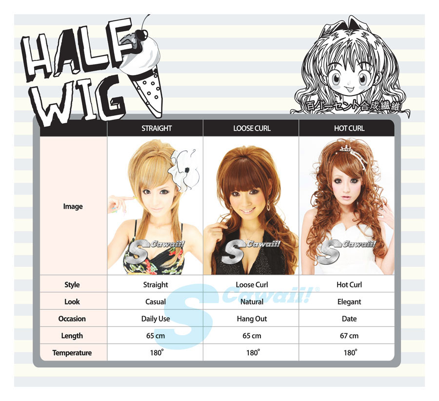 S-Cawaii! Half Wig - 100% Premium Synthetic Fibre, Simply PERFECT!